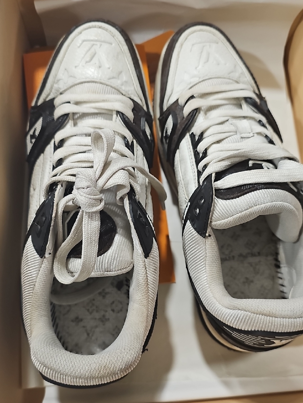 White and Black Men's Athletic Sneakers